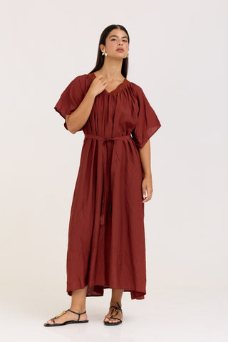Burgundy Flora Dress