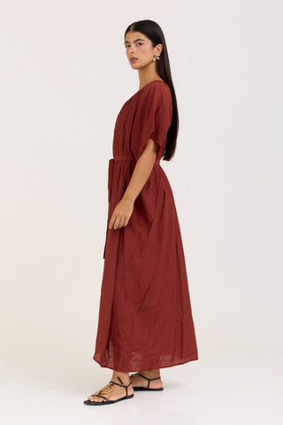 Burgundy Flora Dress