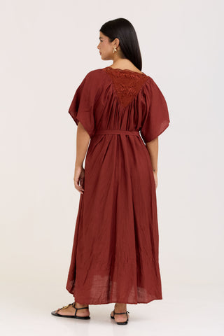 Burgundy Flora Dress
