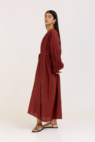 Burgundy Flora Dress