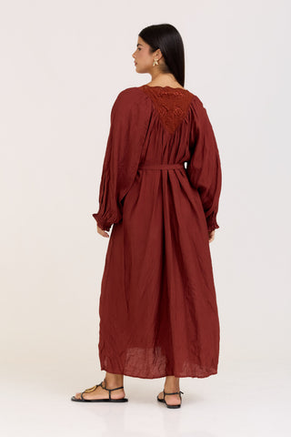 Burgundy Flora Dress