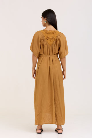 Camel Flora Dress